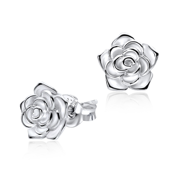 Blooming Rose Silver Stud Earring STS-3605